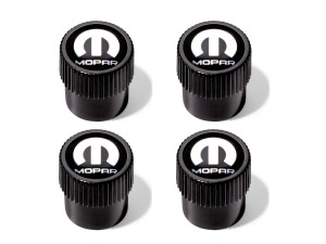 Mopar In Black Aluminum Tire Valve Stem Caps (4-Pack) By IPick Image – Dustproof & Rust-Resistant